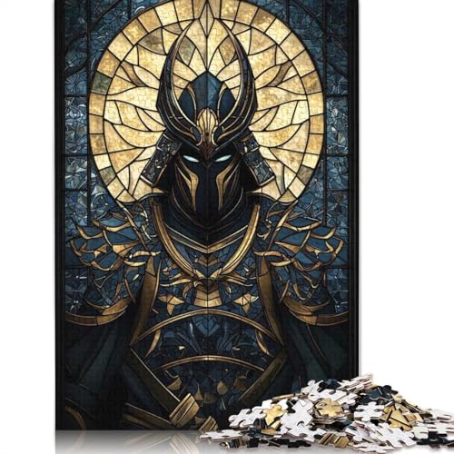 1000-teiliges Buntglas-Samurai-Puzzle für Erwachsene, schwieriges Puzzle aus Papier für Erwachsene, 1000 Stück (75 x 50 cm) von GQmoney