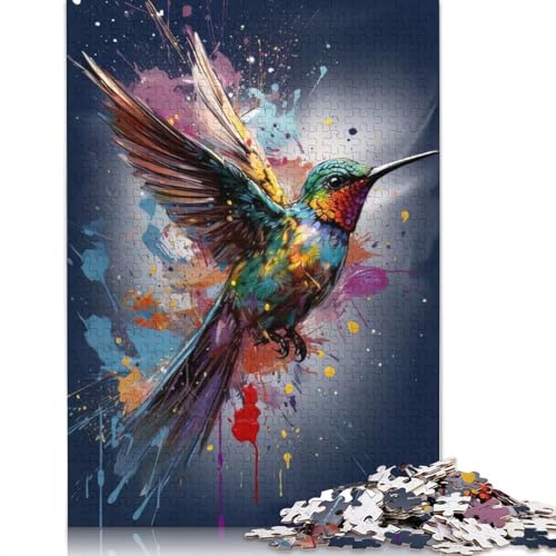 1000-teiliges Colibri-Malpuzzle, Schwierigkeitsgrad: Puzzle, Lernspiel, Spielzeug, 1000 Teile (75 x 50 cm) von GQmoney
