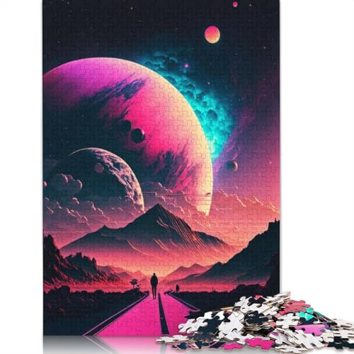 1000-teiliges Cosmos Vaporwave Cinematic Puzzle, Schwierigkeitsgrad für Erwachsene, Lernspielzeug, Spiele, Familiendekoration, 1000 Stück (38 x 26 cm) von GQmoney