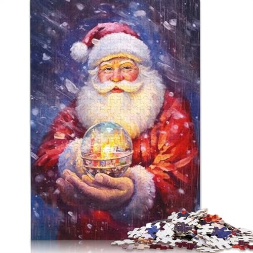 1000-teiliges CrystalBall-Weihnachtsmann-Poster-Puzzle für Erwachsene und Teenager, Lernspiele für zu Hause, DIY-Spielzeug, 1000 Stück (38 x 26 cm) von GQmoney