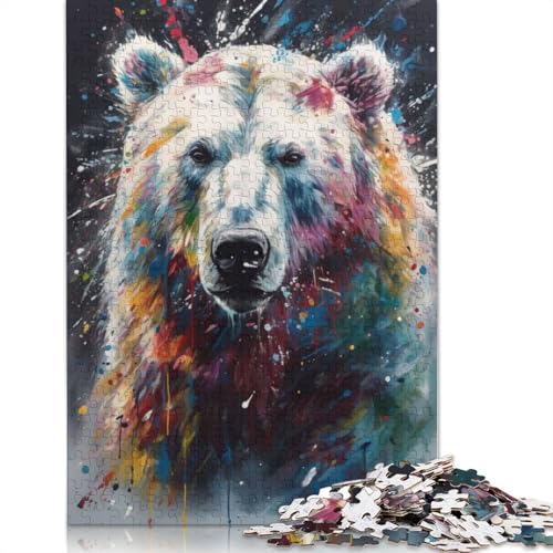 1000-teiliges Eisbär-Malpuzzle, Schwierigkeitsgrad für Erwachsene, entspannendes Spiel, Spielzeug, 1000 Teile (38 x 26 cm) von GQmoney