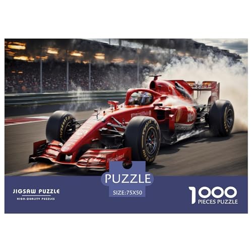 1000-teiliges F1-Rennwagen-Bewegungspuzzle für Erwachsene und Teenager, Holzpuzzle, Lernspiel, Herausforderungsspielzeug, Geburtstagsgeschenke, 1000 Stück (75 x 50 cm) von GQmoney