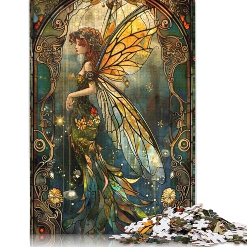 1000-teiliges Feen-Buntglas-Puzzle, Schwierigkeitsgrad für Erwachsene, Lernspielzeug, Spiele, 1000 Stück (38 x 26 cm) von GQmoney