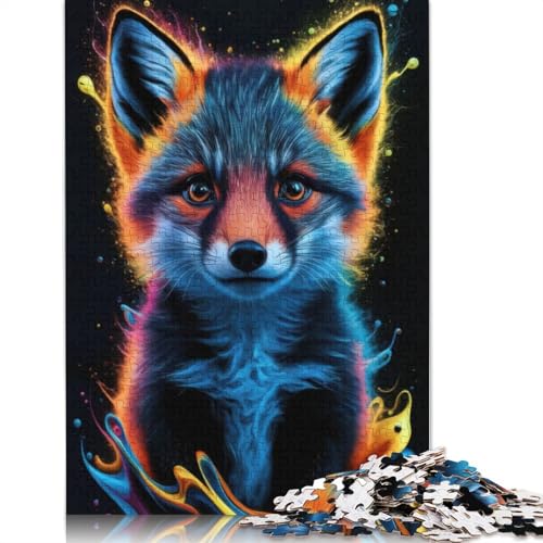 1000-teiliges Fuchs-Baby-Puzzle für Erwachsene, Puzzle für Erwachsene und Jugendliche, Lernspiel, 1000 Teile (75 x 50 cm) von GQmoney