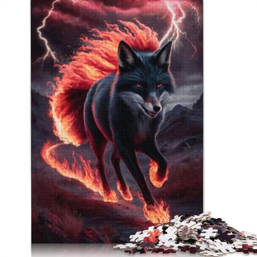 1000-teiliges Fuchs-Tier-Puzzle für Erwachsene, Holzpuzzle für Erwachsene und Jugendliche, Lernspielzeug, 1000 Teile (75 x 50 cm) von GQmoney