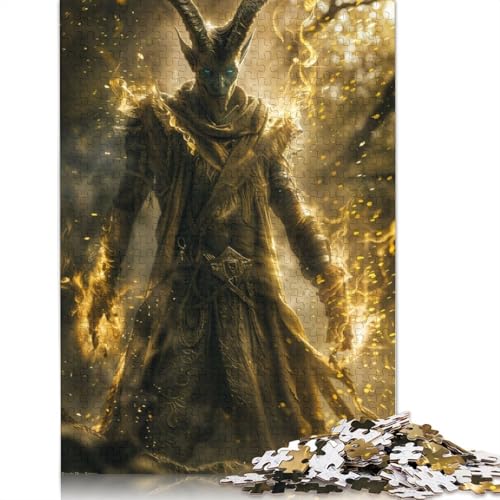 1000-teiliges Golden Energy Druid-Puzzle für Erwachsene, schwieriges Holzpuzzle für Teenager, Geschenke, Heimdekoration, Puzzlespielzeug, 1000 Stück (75 x 50 cm) von GQmoney