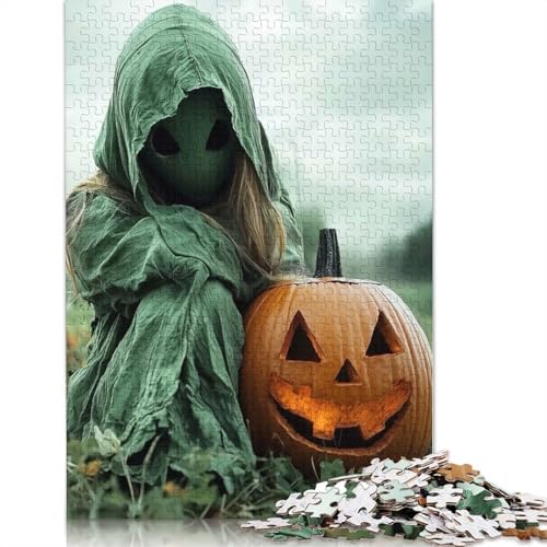 1000-teiliges Halloween-Alien mit Kürbis-Puzzle für Erwachsene, Papierpuzzle für Erwachsene, für Familienspaß und Spieleabend (75 x 50 cm) von GQmoney