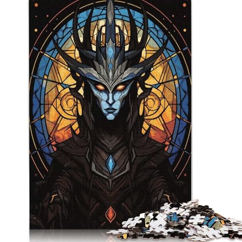 1000-teiliges Hexenmeister-Buntglas-Puzzle für Erwachsene, Papierpuzzle für Erwachsene, Lernspiel, Herausforderungsspielzeug, 1000 Stück (38 x 26 cm) von GQmoney