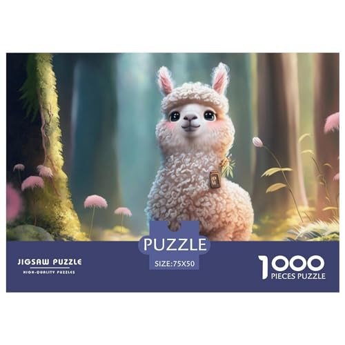 1000-teiliges Holzpuzzle, süßes Schaf-Puzzle, kreatives rechteckiges Puzzle, Geschenk für Familienspiel, Freunde, 1000 Stück (75 x 50 cm) von GQmoney