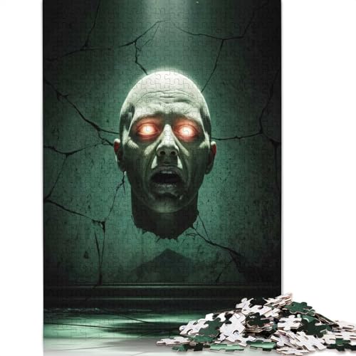 1000-teiliges Horrorkopf-Papierpuzzle, Papierpuzzle für Erwachsene und Jugendliche ab 12 Jahren, 1000 Teile (75 x 50 cm) von GQmoney