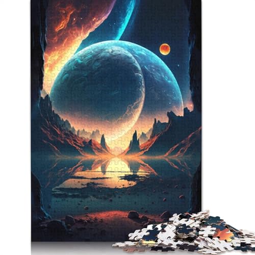 1000-teiliges Landschaftspuzzle „Dawn of Stars“ für Erwachsene, Geschenke für Erwachsene, Holzpuzzles für Erwachsene und Teenager, Familienunterhaltungsspielzeug, 1000 Teile (75 x 50 cm) von GQmoney