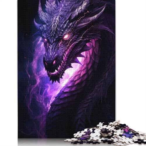 1000-teiliges Lila Drachen-Puzzle für Erwachsene, Holzpuzzle für Erwachsene und Jugendliche, Lernspielzeug, 1000 Teile (75 x 50 cm) von GQmoney