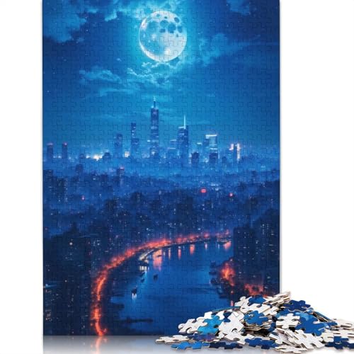 1000-teiliges Lunar Metropolis-Puzzle für Erwachsene, Puzzle, Puzzles für Erwachsene, Lernspielzeug, 1000 Stück (75 x 50 cm) von GQmoney