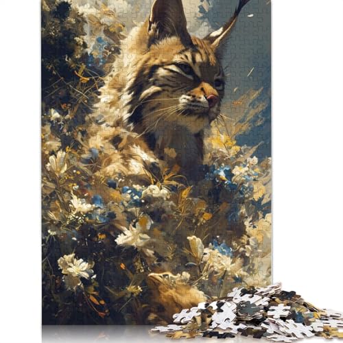 1000-teiliges Lynx Lush-Puzzle für Erwachsene, Holzpuzzles für Erwachsene und Teenager, Familienunterhaltungsspielzeug, 1000 Teile (75 x 50 cm) von GQmoney
