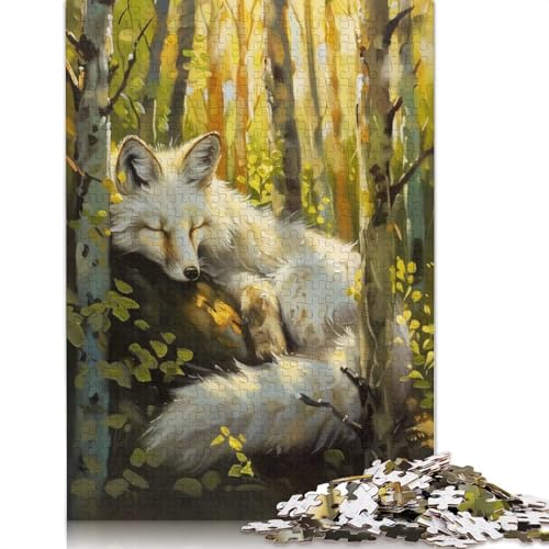 1000-teiliges Märchen-Puzzle „Weißer Fuchs“ für Erwachsene Teenager, Papierpuzzle, nachhaltiges Puzzle für Erwachsene | Spiele 1000 Stück (75 x 50 cm) von GQmoney