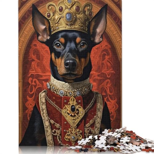 1000-teiliges Miniatur-Pinscher-König-Puzzle, Schwierigkeitsgrad, Lernspiele, Spielzeug, 1000 Stück (38 x 26 cm) von GQmoney