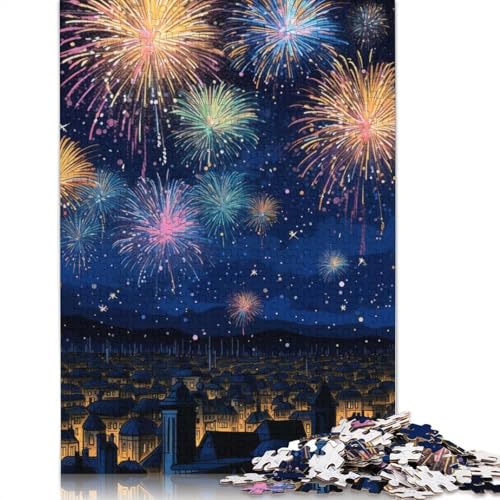 1000-teiliges Neujahrs-Weihnachts-Vibes-Puzzle für Erwachsene, Papierpuzzles, Puzzles für Erwachsene, Lernspiel, Herausforderungsspielzeug (75 x 50 cm) von GQmoney