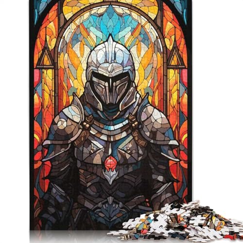 1000-teiliges Paladin-Krieger-Glas-Puzzle für Erwachsene, Puzzle, Erwachsenen-Puzzle, Heimdekoration, Puzzle-Spielzeug, 1000 Stück (75 x 50 cm) von GQmoney