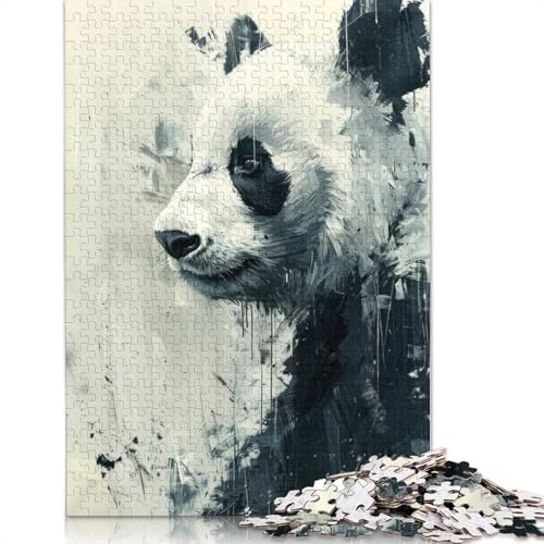 1000-teiliges Panda-Malkunst-Puzzle für Erwachsene, Papierpuzzle für Erwachsene, Lernspiel, Herausforderungsspielzeug, 1000 Stück (38 x 26 cm) von GQmoney