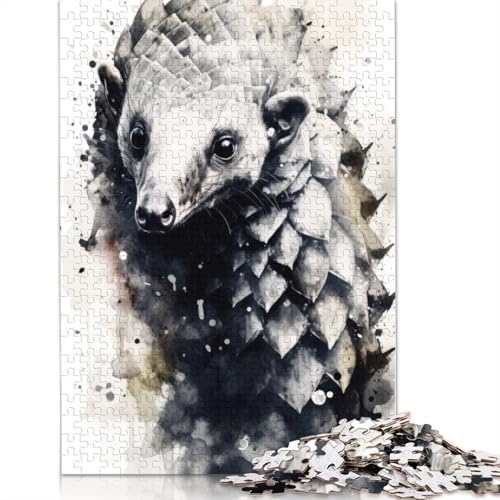 1000-teiliges Papierpuzzle mit eingefärbtem Schuppentier, Papierpuzzle für Erwachsene und Jugendliche ab 12 Jahren, 1000 Teile (38 x 26 cm) von GQmoney