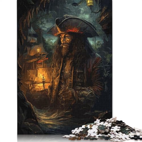 1000-teiliges Piratenabenteuer-Puzzle für Erwachsene und Teenager, Holzpuzzles für Erwachsene, Heimdekoration, Puzzlespielzeug, 1000 Stück (75 x 50 cm) von GQmoney