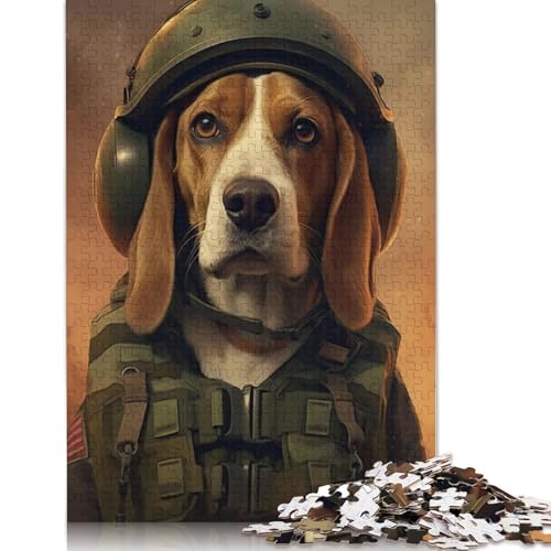 1000-teiliges Puzzle, Beagle-Soldat, Lernspiel, Spielzeug, Familiendekoration, Erwachsene, herausfordernd, 1000 Teile (38 x 26 cm) von GQmoney