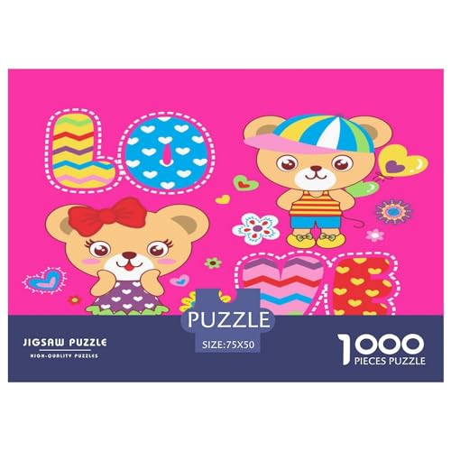 1000-teiliges Puzzle, Kinder-Bärenpuzzle für Erwachsene, Holzpuzzle, Lernspiel für erwachsenes Kind, 1000 Teile (75 x 50 cm) von GQmoney