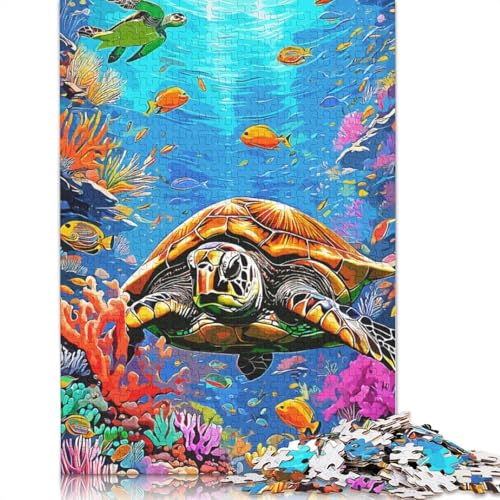 1000-teiliges Puzzle, Meeresschildkröte, Lernspiel, Spielzeug, Familiendekoration, Erwachsene, herausfordernd, 1000 Teile (38 x 26 cm) von GQmoney