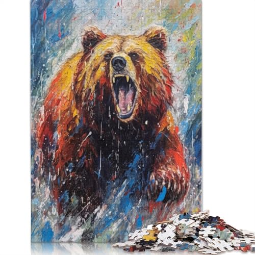 1000-teiliges Puzzle, Palettenbär-Malpuzzle, Holzpuzzle, Familienaktivität, 1000 Stück (75 x 50 cm) von GQmoney
