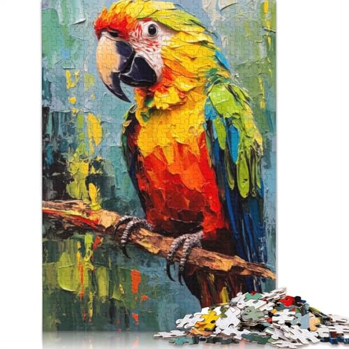 1000-teiliges Puzzle, Palettenpapagei-Malerei, kreatives quadratisches Puzzle für Erwachsene und Holzpuzzle, anspruchsvolles Spiel, 1000 Teile (75 x 50 cm) von GQmoney