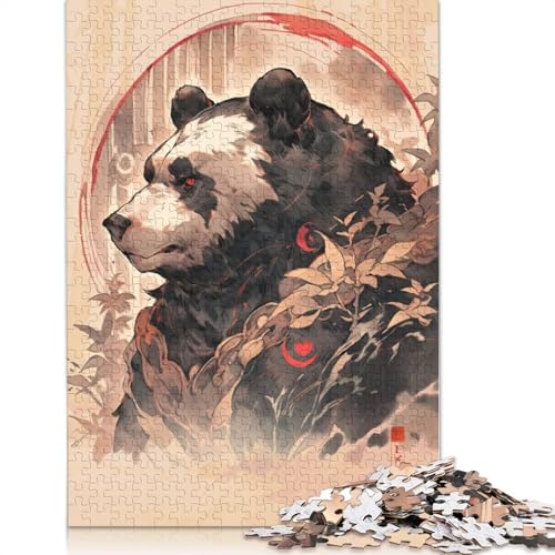 1000-teiliges Puzzle, Pandabär-Poster für Erwachsene, Holzpuzzle, Lernspielzeug, 1000 Stück (75 x 50 cm) von GQmoney
