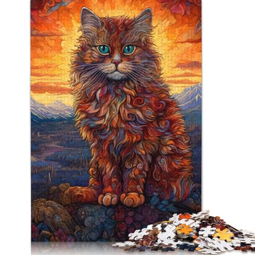 1000-teiliges Puzzle, Perserkatze 3, kreative quadratische Puzzles für Erwachsene und Holzpuzzles, Spielzeug, intellektuelles Spiel, 1000 Teile (75 x 50 cm) von GQmoney