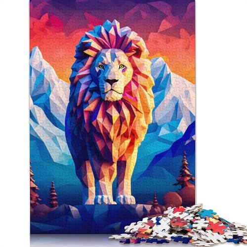 1000-teiliges Puzzle, erstaunliche Löwenkunst, quadratische Puzzles für Erwachsene und Holzpuzzles, Familienaktivität, 1000 Teile (75 x 50 cm) von GQmoney