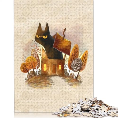 1000-teiliges Puzzle, große Katze, für Erwachsene, Holzpuzzle, Lernspielzeug, 1000 Teile (75 x 50 cm) von GQmoney