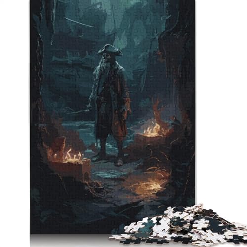 1000-teiliges Puzzle „Älterer Korsar“ für Erwachsene Teenager, Holzpuzzle für Erwachsene, Lernspiel, Herausforderungsspielzeug, 1000 Stück (75 x 50 cm) von GQmoney