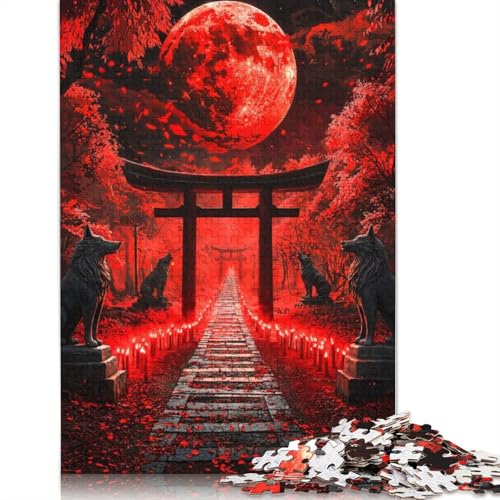 1000-teiliges Puzzle „Blutmond-Schrein“, Schwierigkeitsgrad: Puzzle, Lernspiele, Spielzeug, 1000 Stück (75 x 50 cm) von GQmoney