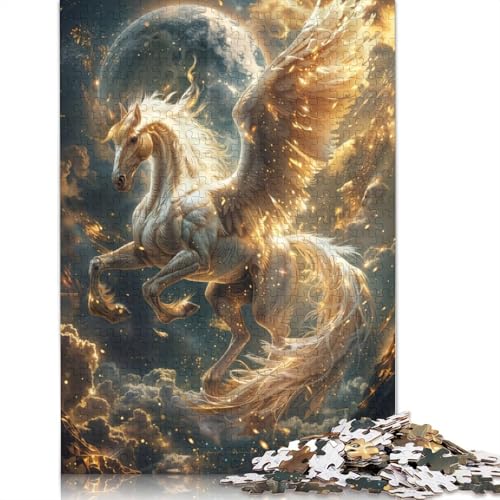 1000-teiliges Puzzle „Celestial Pegasus Ascend“ für Erwachsene, Holzpuzzles für Erwachsene und Jugendliche ab 12 Jahren, 1000 Teile (75 x 50 cm) von GQmoney