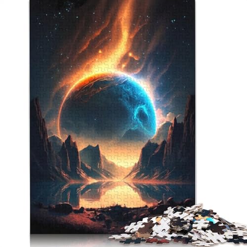 1000-teiliges Puzzle „Cosmic Sanctuary Landscape“ für Erwachsene Teenager, Holzpuzzles für Teenager, Geschenke, Entspannungspuzzles, Spiele, 1000 Stück (75 x 50 cm) von GQmoney