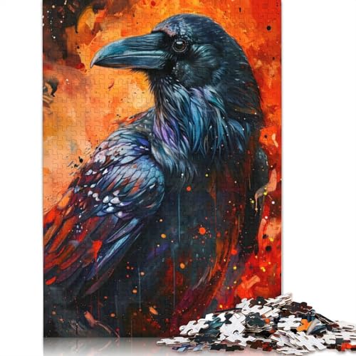 1000-teiliges Puzzle „Der Rabe in Flammen“ für Erwachsene, Holzpuzzles für Erwachsene und Teenager, Familienunterhaltungsspielzeug, 1000 Teile (75 x 50 cm) von GQmoney