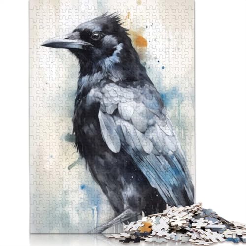 1000-teiliges Puzzle „Elsterschönheit“ mit schwarzer Tinte für Erwachsene und Teenager, Papierpuzzles für Familienspaß und Spieleabende, 1000 Teile (38 x 26 cm) von GQmoney