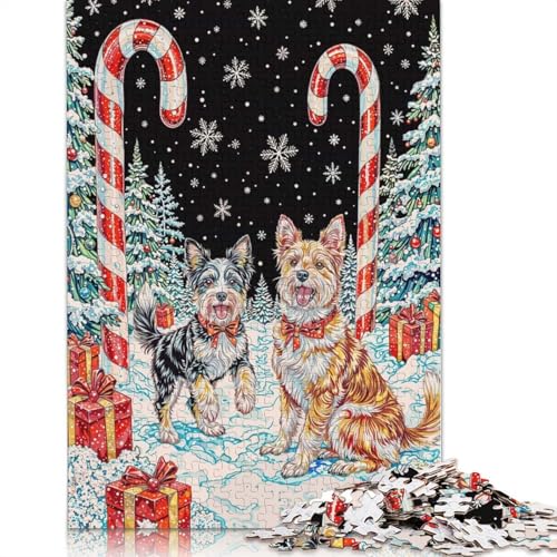 1000-teiliges Puzzle „Festliche Hunde im Winterwunderland“ für Erwachsene und Teenager, Papierpuzzle, 1000 Teile (75 x 50 cm) von GQmoney