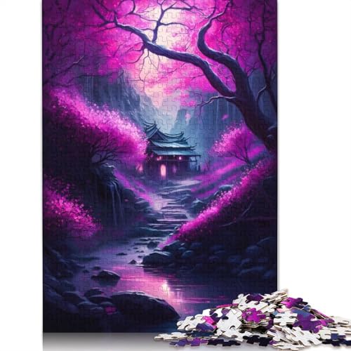 1000-teiliges Puzzle „Forest Mystic Cherry Bloss“, Schwierigkeitsgrad für Erwachsene, Lernspielzeug, Spiele, Familiendekoration, 1000 Stück (38 x 26 cm) von GQmoney