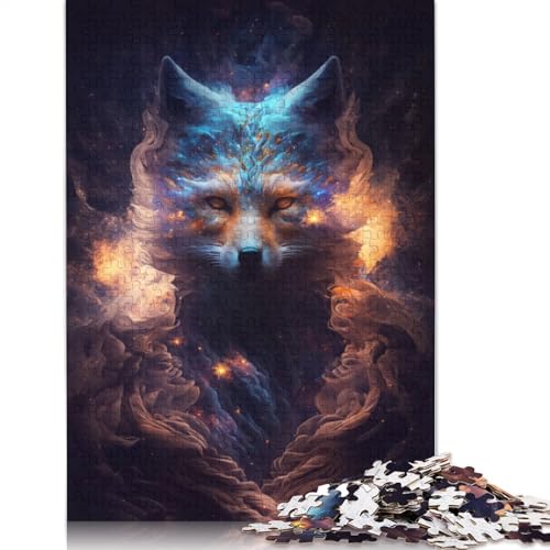 1000-teiliges Puzzle „Galaktischer Fuchs Kitsune“, Schwierigkeitsgrad, Lernspiele, Spielzeug, 1000 Teile (38 x 26 cm) von GQmoney