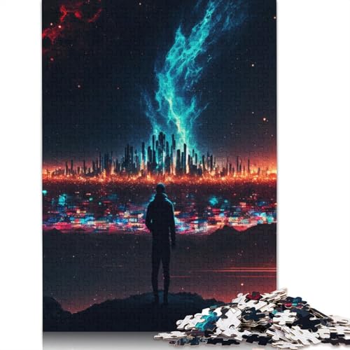 1000-teiliges Puzzle „Galaxie am Nachthimmel“, Schwierigkeitsgrad für Erwachsene, Lernspielzeug, Spiele, Familiendekoration, 1000 Stück (75 x 50 cm) von GQmoney
