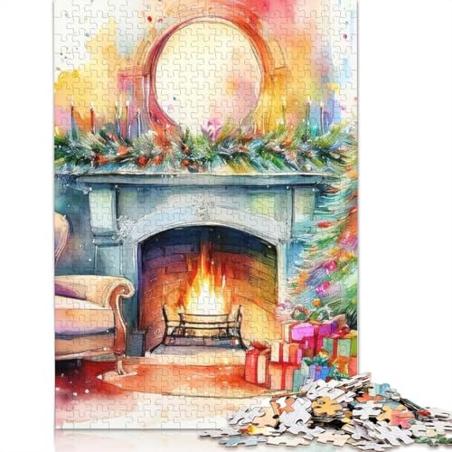 1000-teiliges Puzzle „Gemütliche Weihnachten zu Hause“ für Erwachsene, Puzzle, Puzzles für Erwachsene, Alter 14+, 1000 Teile (75 x 50 cm) von GQmoney