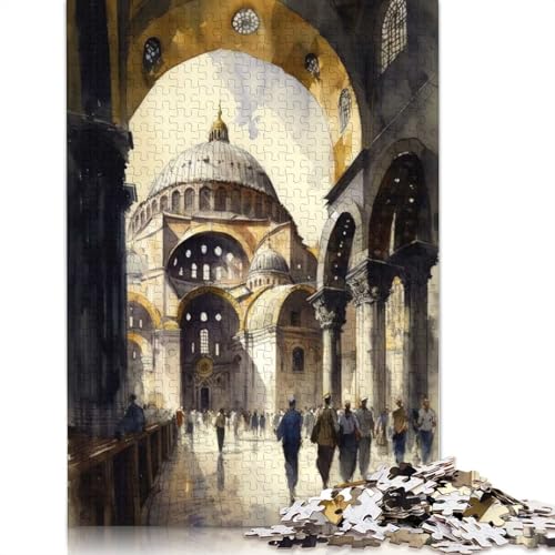 1000-teiliges Puzzle „Hagia Sophia Istanbul“ für Erwachsene und Jugendliche, Lernspiele für Zuhause, DIY-Spielzeug, 1000 Stück (75 x 50 cm) von GQmoney