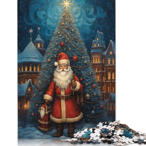 1000-teiliges Puzzle „Happy Xmas“ mit Weihnachtsmann-Motiv für Erwachsene, Puzzle, Puzzle für Erwachsene, Heimdekoration, Puzzle-Spielzeug, 1000 Teile (38 x 26 cm) von GQmoney