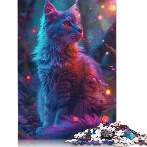 1000-teiliges Puzzle „Magische Katze“, Schwierigkeitsgrad für Erwachsene, Lernspielzeug, Spiele, 1000 Teile (38 x 26 cm) von GQmoney