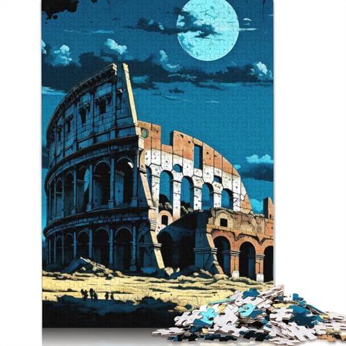 1000-teiliges Puzzle „Römisches Kolosseum“, Schwierigkeitsgrad, Lernspiel, Spielzeug, Familiendekoration, 1000 Teile (38 x 26 cm) von GQmoney