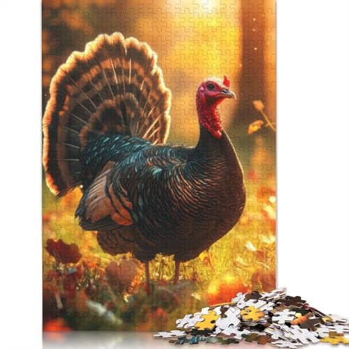 1000-teiliges Puzzle „Wilder Truthahn im Herbst“, Schwierigkeitsgrad für Erwachsene, Lernspielzeug, Spiele, Familiendekoration, 1000 Teile (38 x 26 cm) von GQmoney